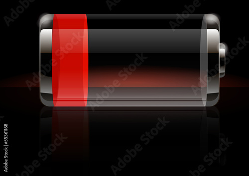 Glossy transparent battery icon