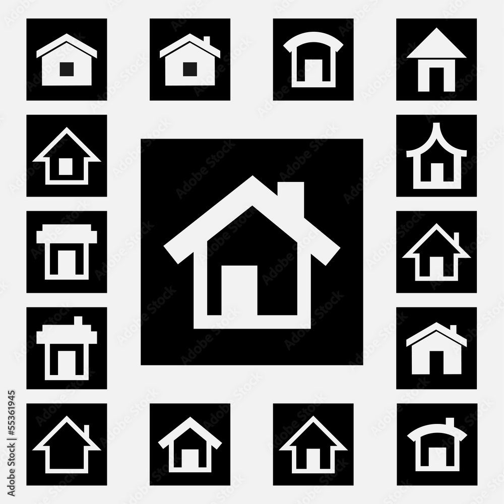 houses vector icons set