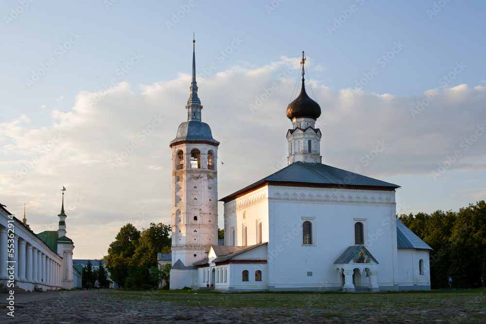 Voskresensky church and shopping arcade in Suzdal, Russia