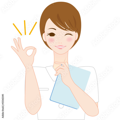 女性　看護師　かわいい　OK ナース