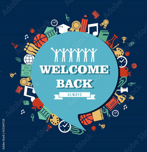 Back to School social bubble education global icons.
