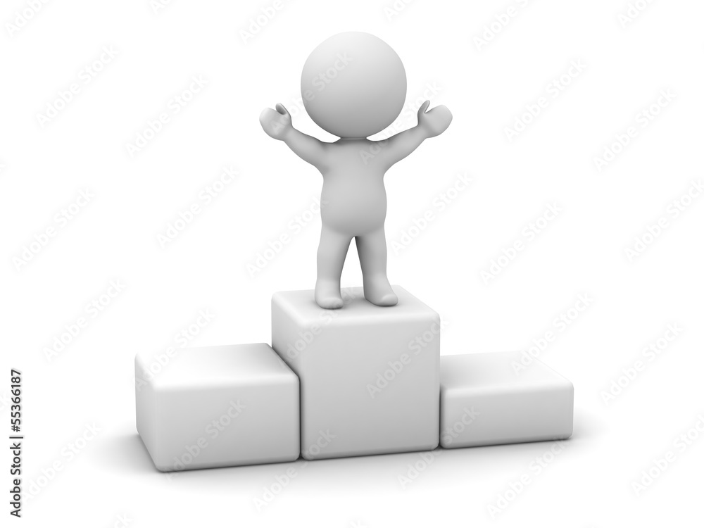 3D Man Standing on Top of Podium 3D Man Standing on Top of Podium