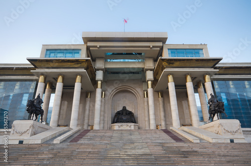 Ulan Bator / Ulaanbaatar, Mongolia: Parliament building, Suhbaat
