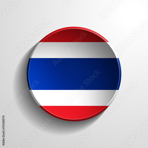 Thailand 3d realistic flag on white background