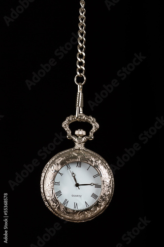 Silver pocket watch hang on chain