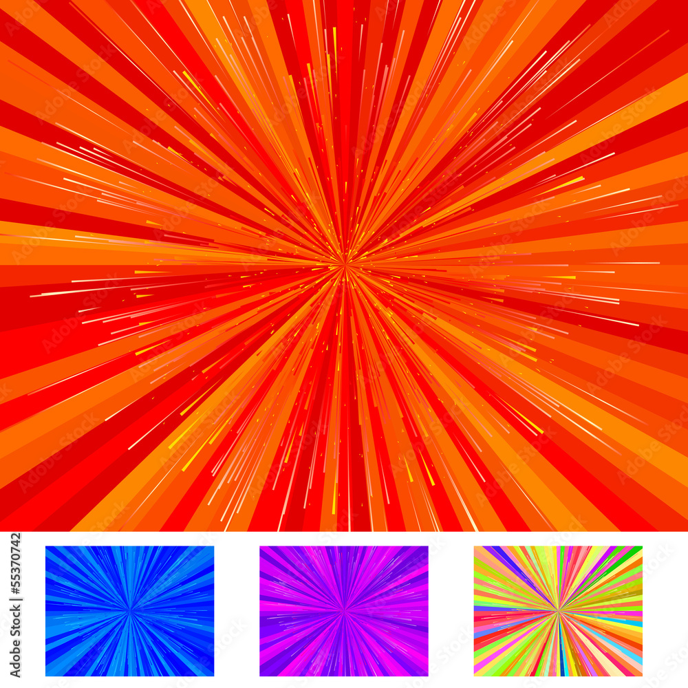 Fototapeta premium Background from the rays +ADD: set from 3 color versions.