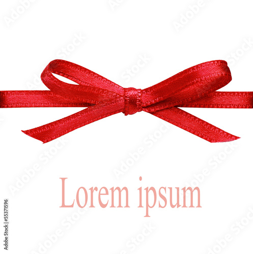 Red bow on white background