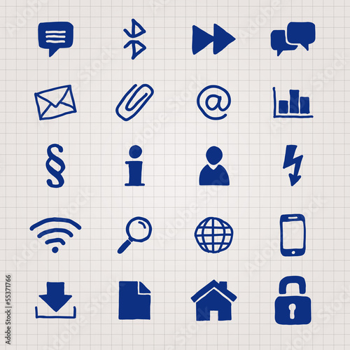 20 Handdrawn Businessicons