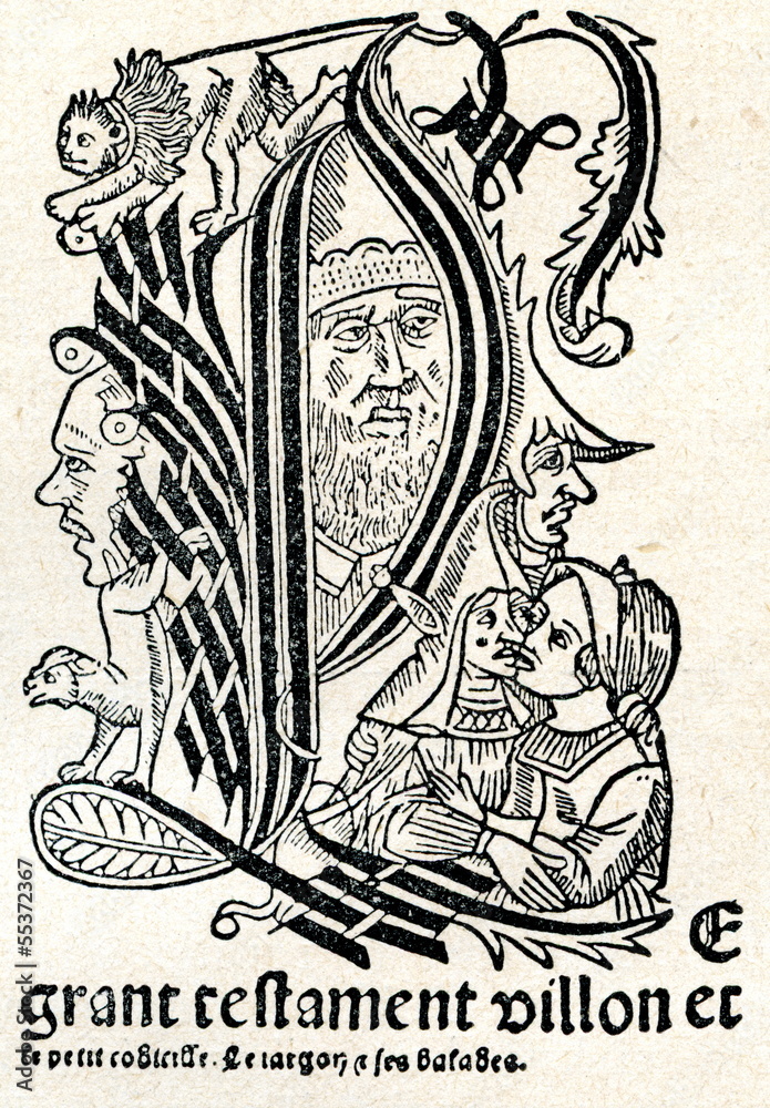 Title-page of François Villon works (ca, 1503, Paris)