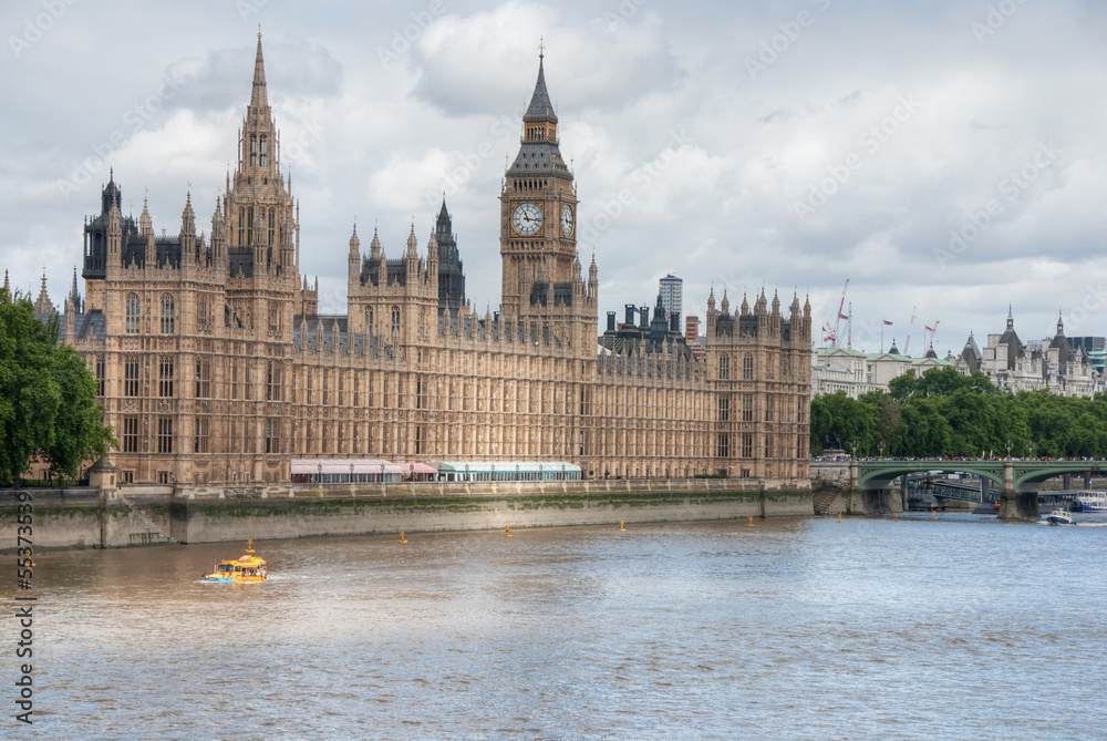 Big Ben and Houses of Parliament, London.