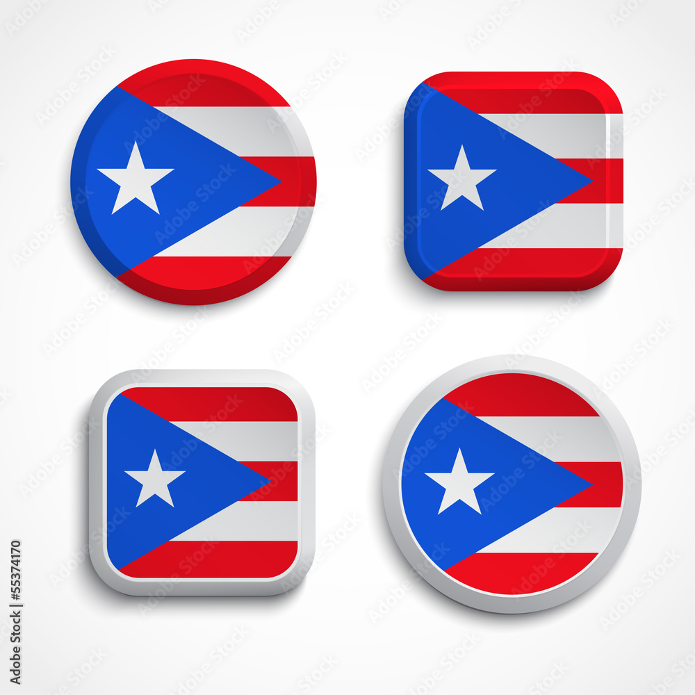 Puerto Rico flag buttons Puerto Rico flag buttons
