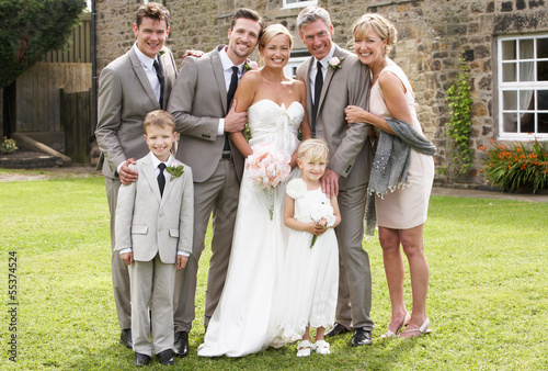 Family Group At Wedding photo