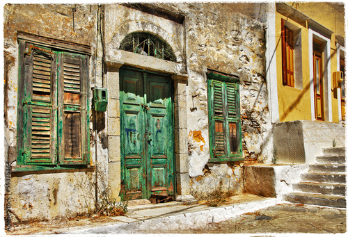Fototapeta Naklejka Na Ścianę i Meble -  charming old streets of Greek islands