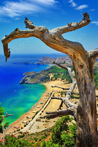 amazing Greece series. Rhodes island, view of Tsambika bay © Freesurf