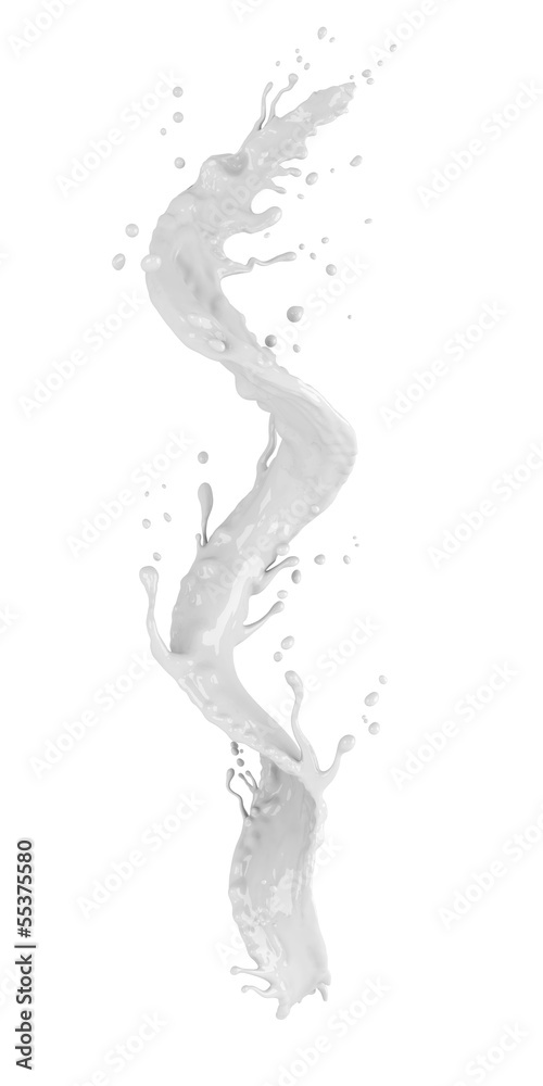 Fototapeta premium Milk splash isolated on white