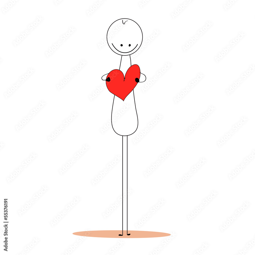 Care concept. Man with heart Care concept. Man with heart