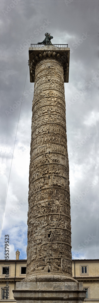 The column of Emperor Trajan in Rome - Panorama
