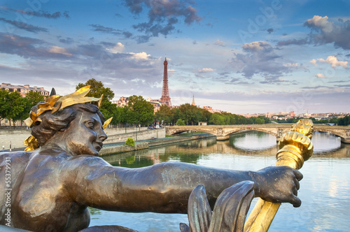 Canvas Print Pont Alexandre III & Eiffel Tower, Paris