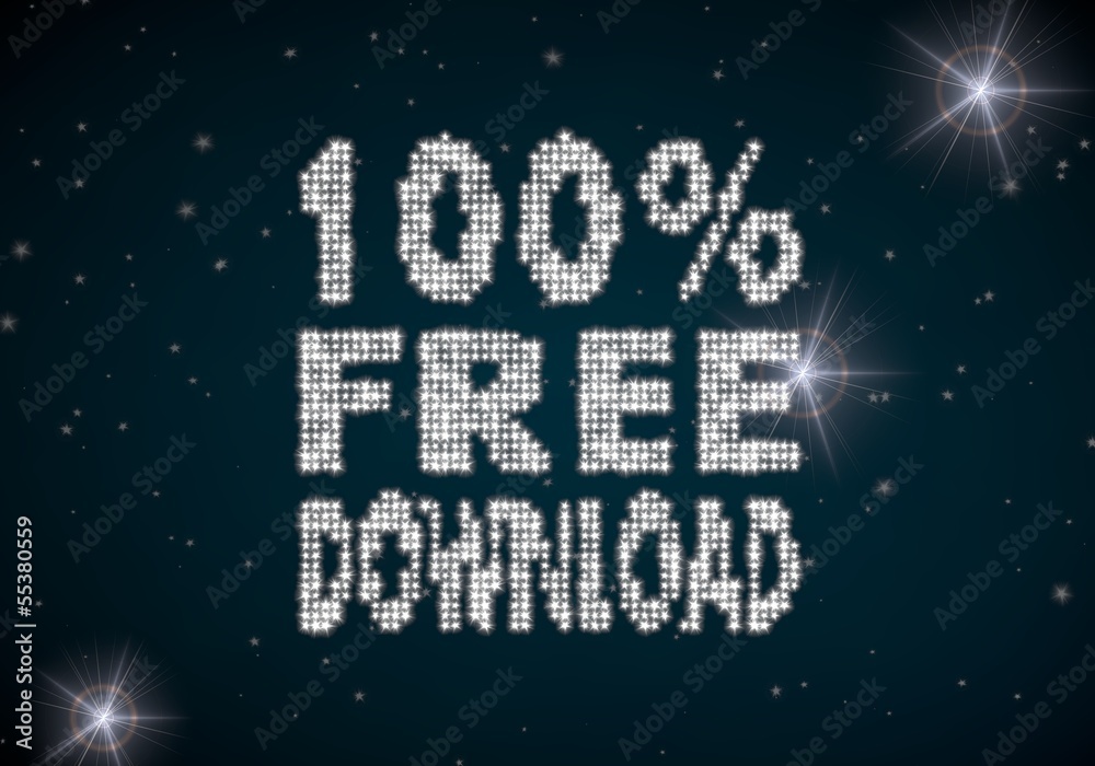 Fototapeta premium Illustration of a lucky jackpot symbol glittering on night sky