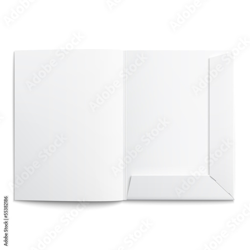 White empty open folder.