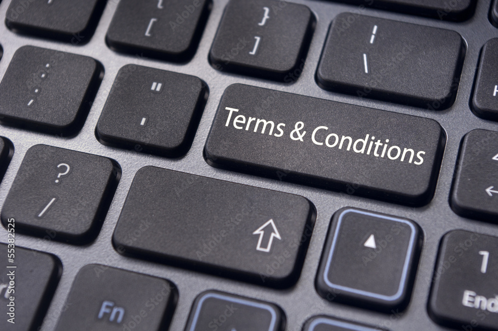 message on keyboard, for terms and conditions concepts. message on keyboard, for terms and conditions concepts.