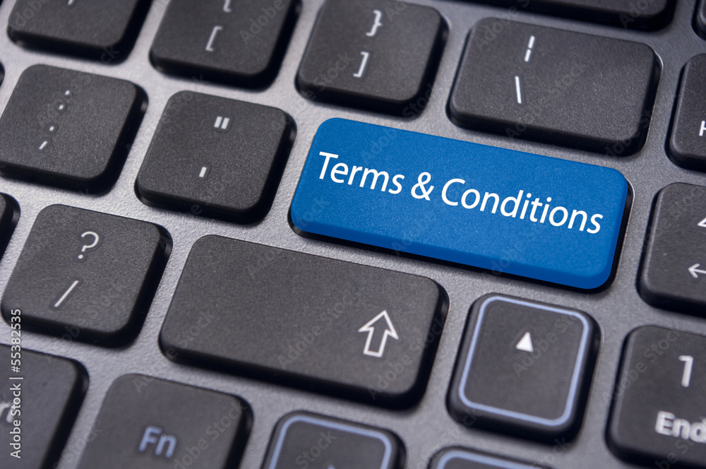 message on keyboard, for terms and conditions concepts. message on keyboard, for terms and conditions concepts.