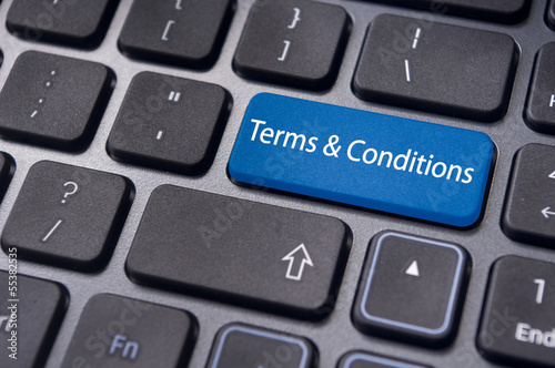 message on keyboard, for terms and conditions concepts.