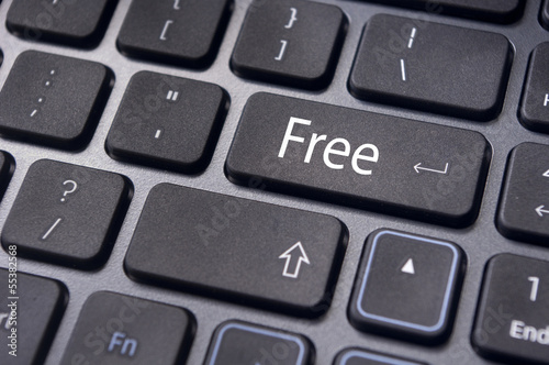 concepts of free  with message on keyboard