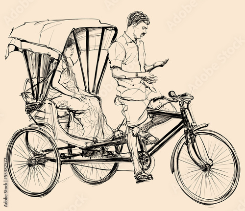 Obraz na plátně indian rickshaw