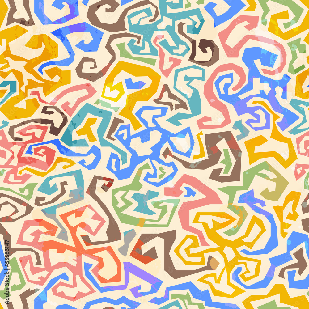 Obraz premium colored maze seamless pattern with grunge effect
