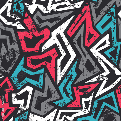 Naklejka bezklejowa kolorowe graffiti wzór z mocą grunge