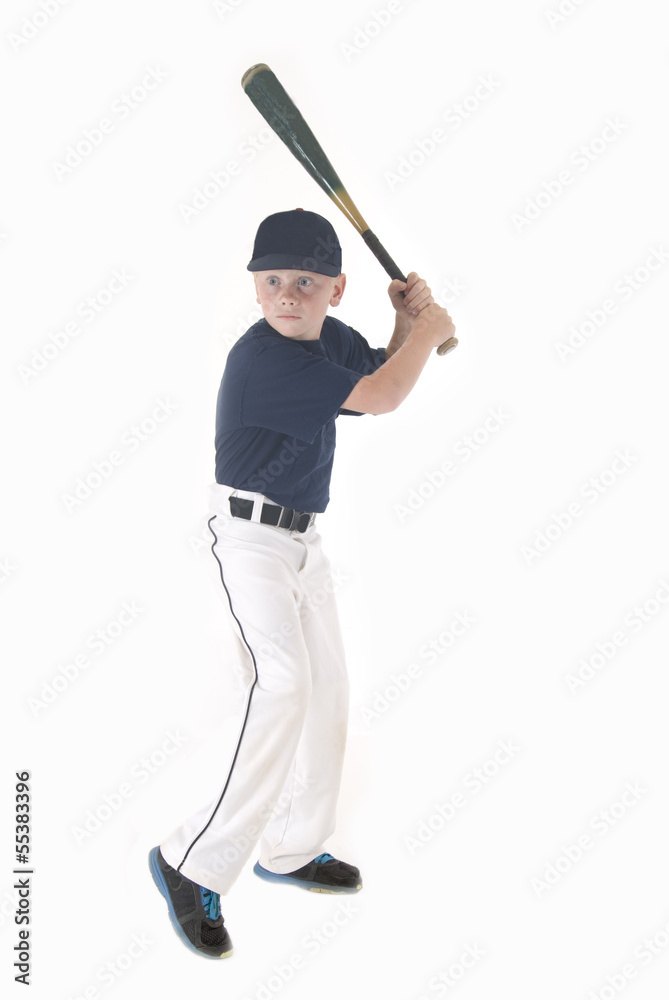 Young boy in batting stance