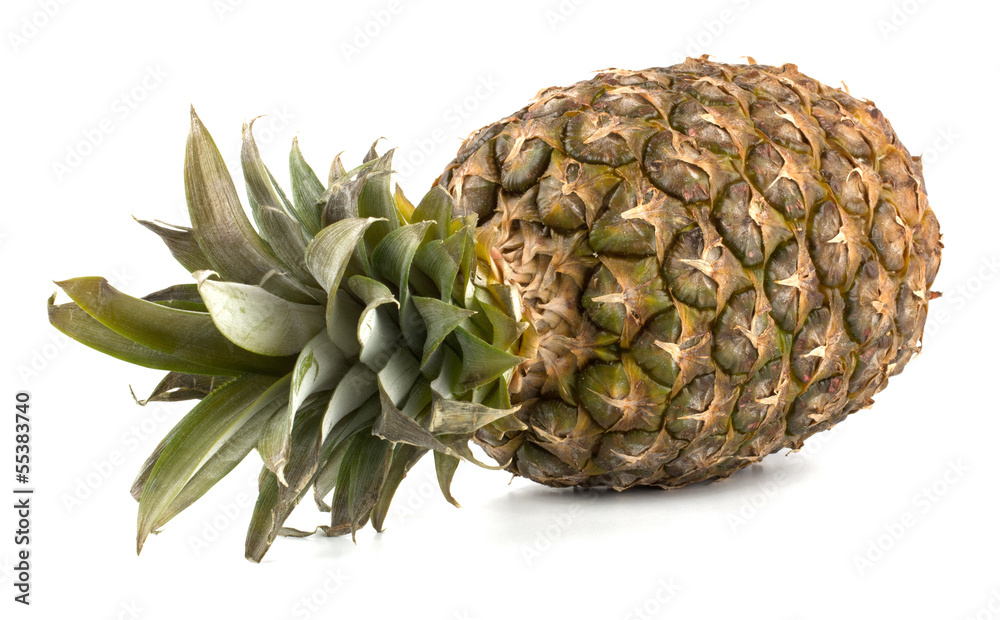 Juicy pineapple with slices isolated on white background Juicy pineapple with slices isolated on white background