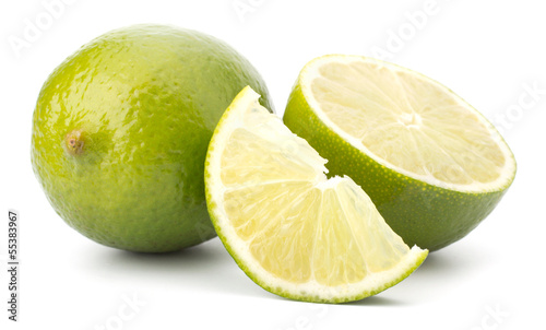 Fresh lime fruit Isolated on white background