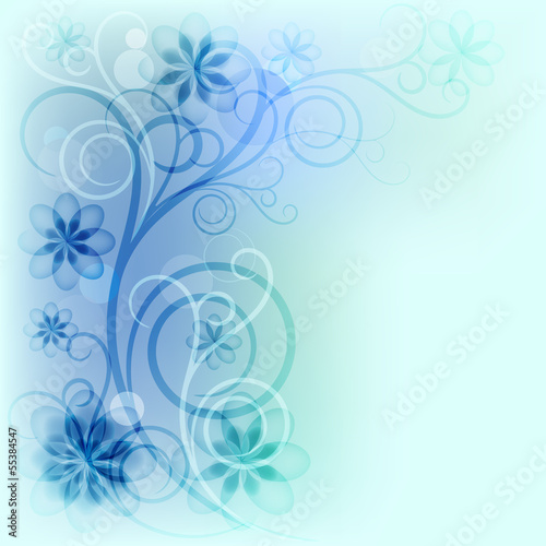 Blue transparent flowers