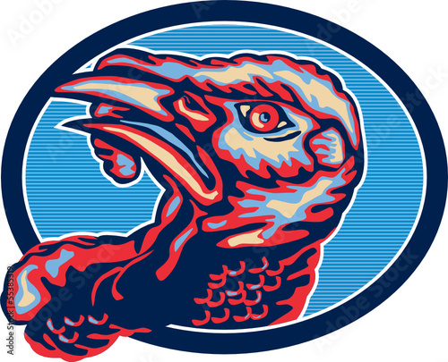 Wild Turkey Head Retro