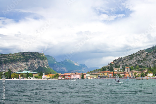 torbole, hafen, Surfer, gardasee, promenade, italien