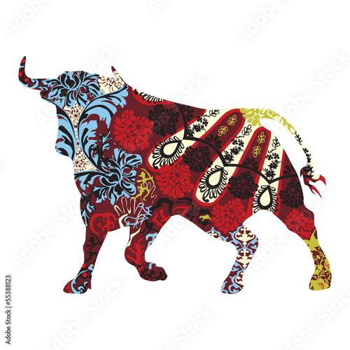 Fototapeta Naklejka Na Ścianę i Meble -  bull in a Spanish ornament