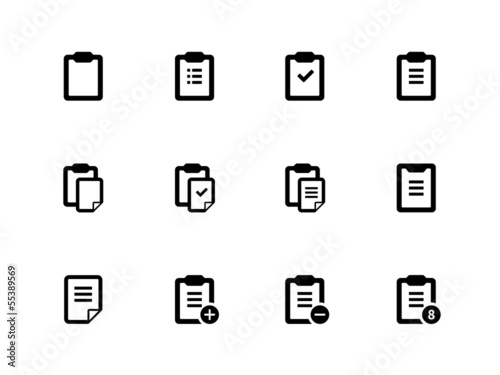 Clipboard icons on white background.
