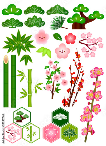 松竹梅 松 梅 竹 アイコン Stock Vector Adobe Stock 松竹梅 松 梅 竹 アイコン Stock Vector Adobe Stock