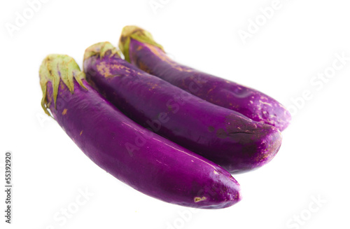 Wallpaper Mural organic Fresh eggplants isolated on white Torontodigital.ca