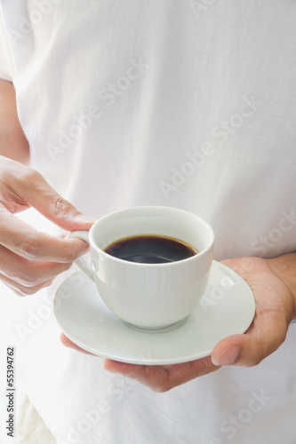 Relaxation with black coffee