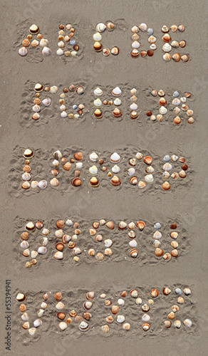 Letters from sea shells