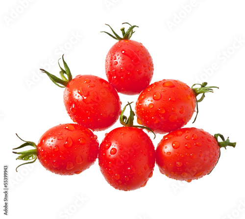 Fototapeta Naklejka Na Ścianę i Meble -  Cherry tomatoes isolated on white
