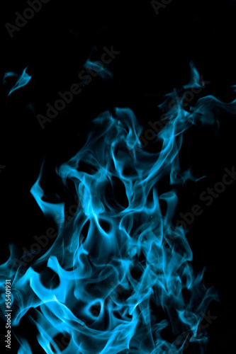 blue fire on black background