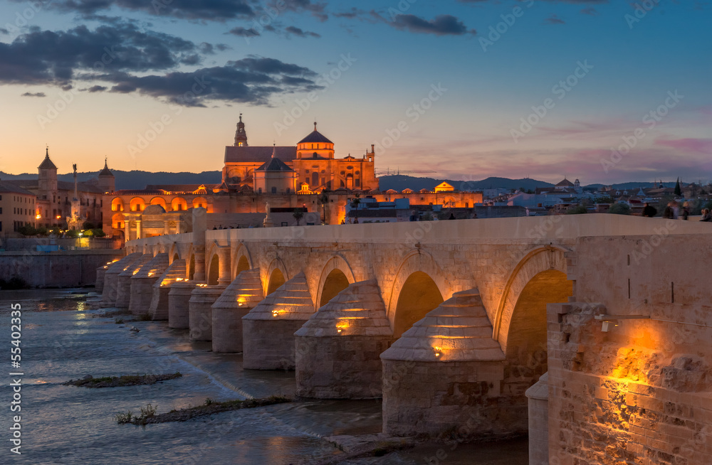 Mezquita cathedral and roman bridge, Cordoba, Spain