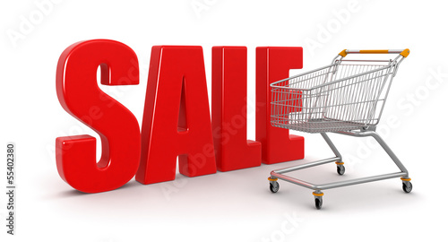 Sale and Shopping Cart (clipping path included)