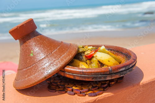 Foto Fish tajine, traditional moroccan dish
