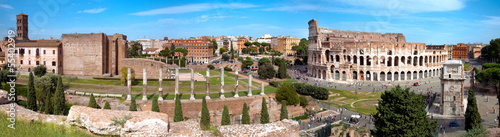 Panoramic view of Colosseo arc of Constantine and Venus temple R photo