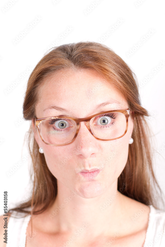 Studentin mit Brille Studentin mit Brille